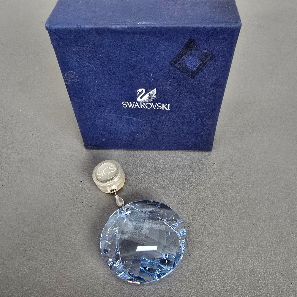 Swarovski SCS Aqua Blue Crystal Faceted Window Ornament Sun Catcher W/ Box